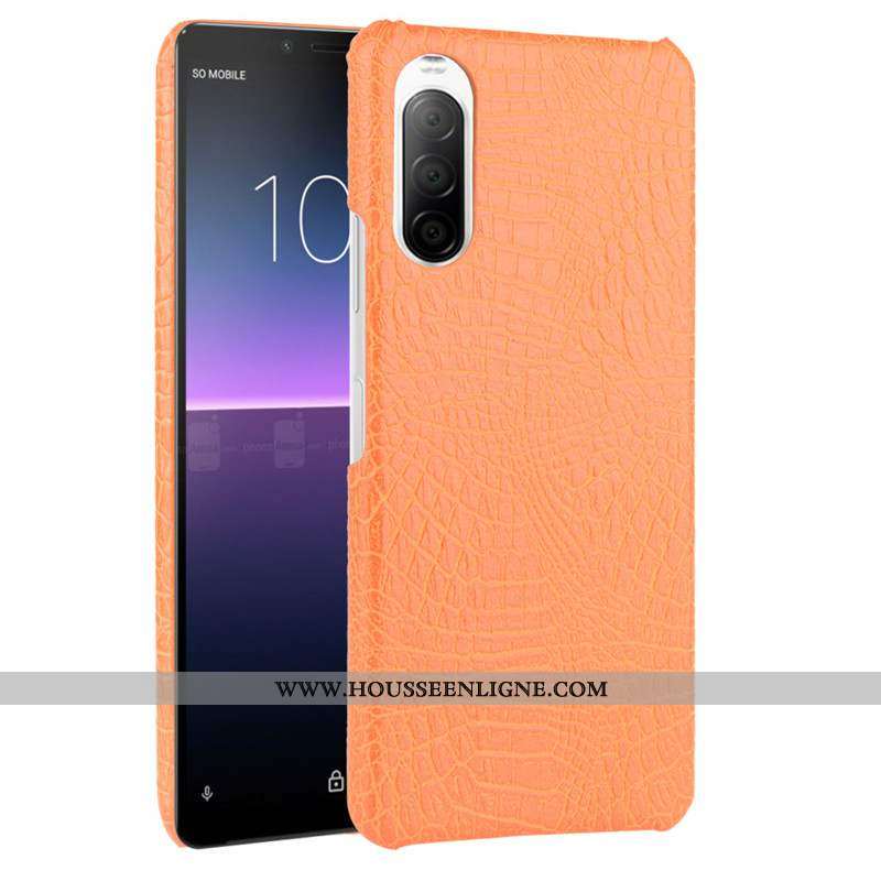 Coque Sony Xperia 10 Ii Protection Cuir Qualité Étui Téléphone Portable Difficile Noir