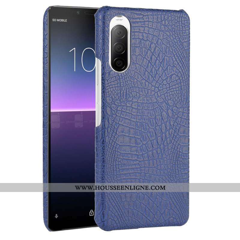 Coque Sony Xperia 10 Ii Protection Cuir Qualité Étui Téléphone Portable Difficile Noir