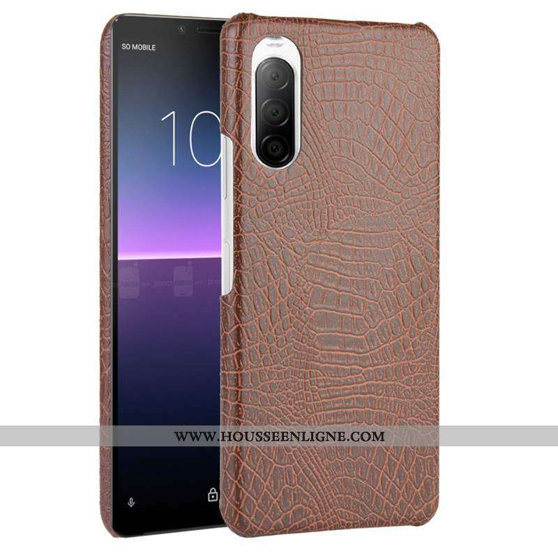 Coque Sony Xperia 10 Ii Protection Cuir Qualité Étui Téléphone Portable Difficile Noir
