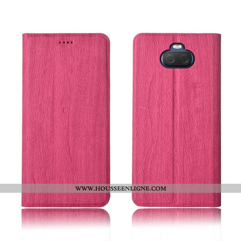 Coque Sony Xperia 10 Plus Délavé En Daim Cuir Arbres Fluide Doux Incassable Étui Bleu