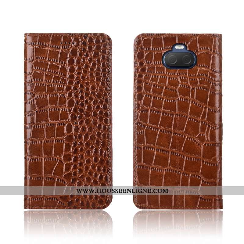 Coque Sony Xperia 10 Plus Fluide Doux Silicone Crocodile Délavé En Daim Incassable Cuir Clamshell Ma