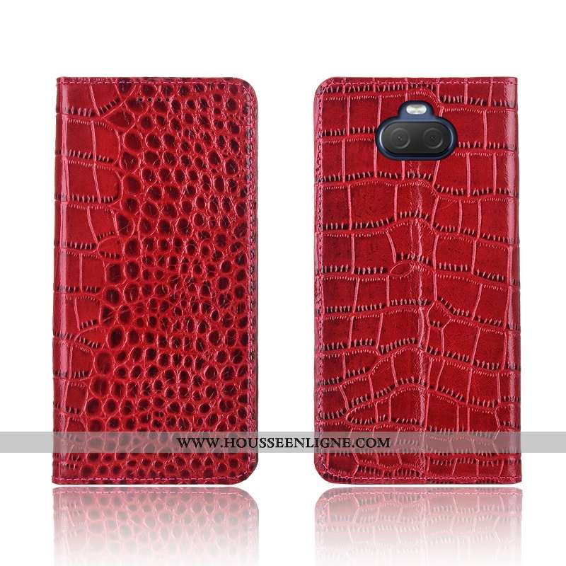 Coque Sony Xperia 10 Plus Fluide Doux Silicone Crocodile Délavé En Daim Incassable Cuir Clamshell Ma
