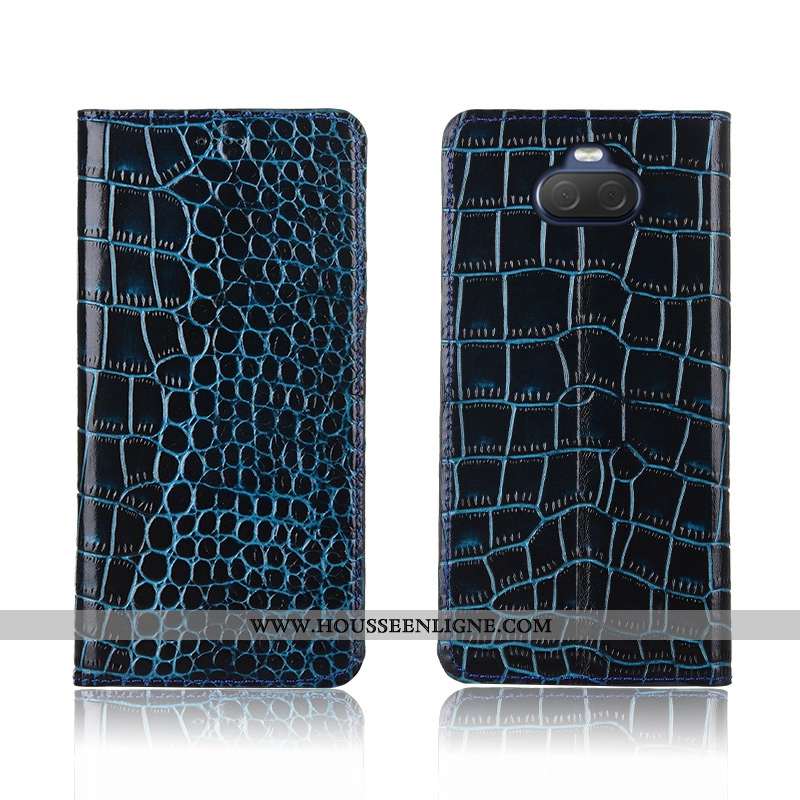 Coque Sony Xperia 10 Plus Fluide Doux Silicone Crocodile Délavé En Daim Incassable Cuir Clamshell Ma