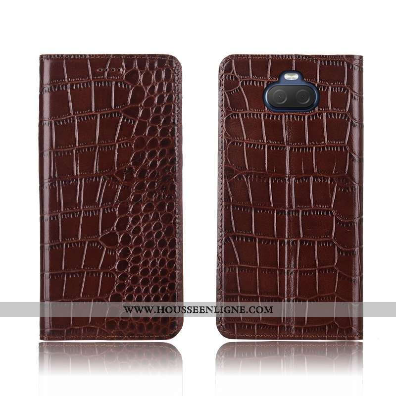 Coque Sony Xperia 10 Plus Fluide Doux Silicone Crocodile Délavé En Daim Incassable Cuir Clamshell Ma