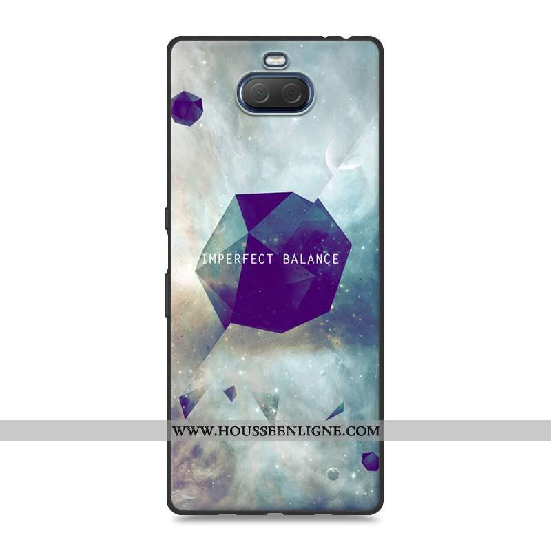 Coque Sony Xperia 10 Plus Fluide Doux Silicone Protection Téléphone Portable Paysage Peinture Gris