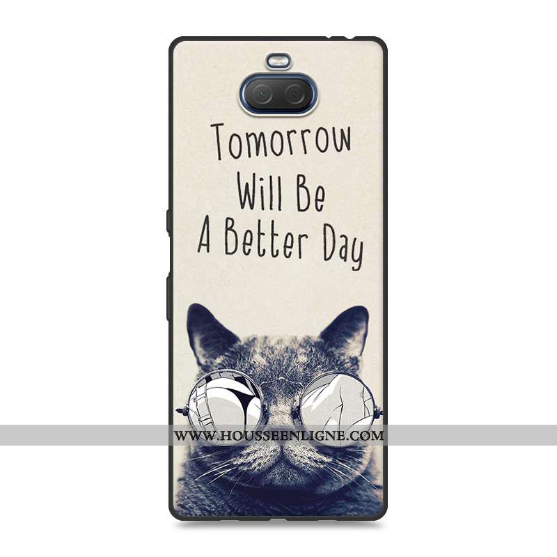 Coque Sony Xperia 10 Plus Fluide Doux Silicone Protection Téléphone Portable Paysage Peinture Gris