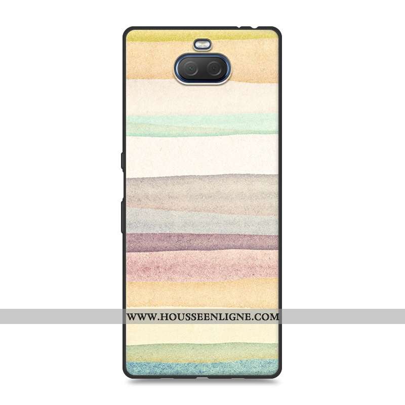 Coque Sony Xperia 10 Plus Fluide Doux Silicone Protection Téléphone Portable Paysage Peinture Gris