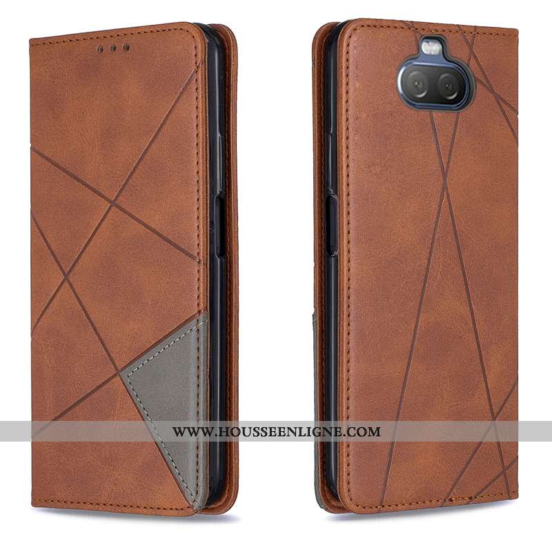 Coque Sony Xperia 10 Plus Protection Téléphone Portable Tout Compris Automatique Marron Étui
