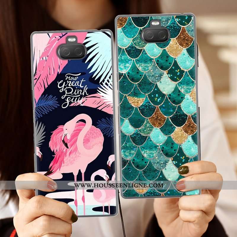 Coque Sony Xperia 10 Plus Silicone Créatif Vert Fluide Doux Téléphone Portable Étui Verte