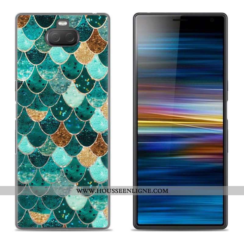 Coque Sony Xperia 10 Plus Silicone Créatif Vert Fluide Doux Téléphone Portable Étui Verte