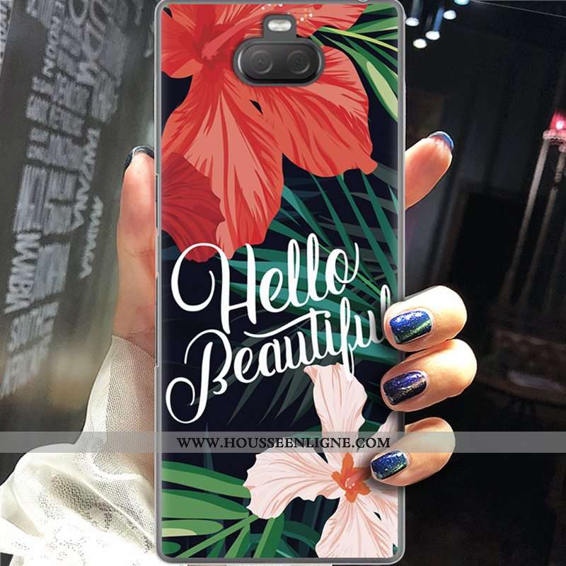 Coque Sony Xperia 10 Plus Silicone Créatif Vert Fluide Doux Téléphone Portable Étui Verte