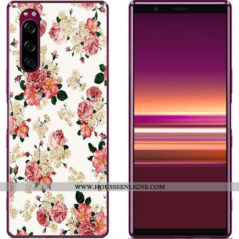 Coque Sony Xperia 5 Créatif Dessin Animé Téléphone Portable Nouveau Peinture Tissu Bleu