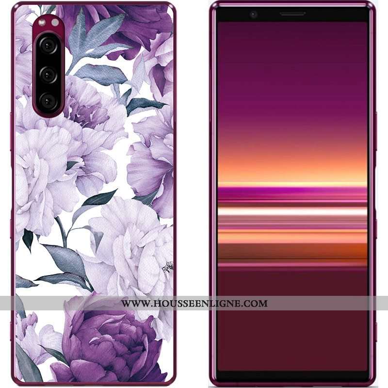 Coque Sony Xperia 5 Créatif Dessin Animé Téléphone Portable Nouveau Peinture Tissu Bleu