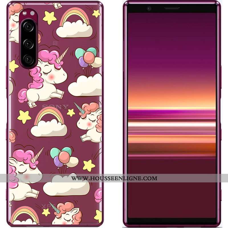 Coque Sony Xperia 5 Créatif Dessin Animé Téléphone Portable Nouveau Peinture Tissu Bleu