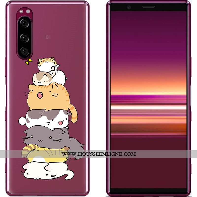 Coque Sony Xperia 5 Créatif Dessin Animé Téléphone Portable Nouveau Peinture Tissu Bleu