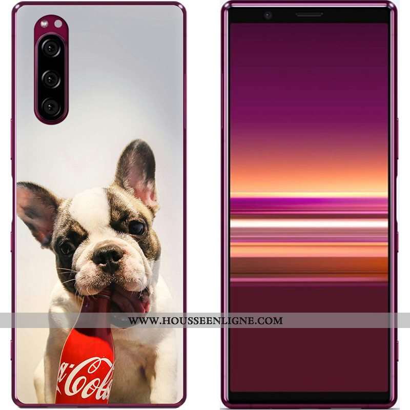 Coque Sony Xperia 5 Créatif Dessin Animé Téléphone Portable Nouveau Peinture Tissu Bleu