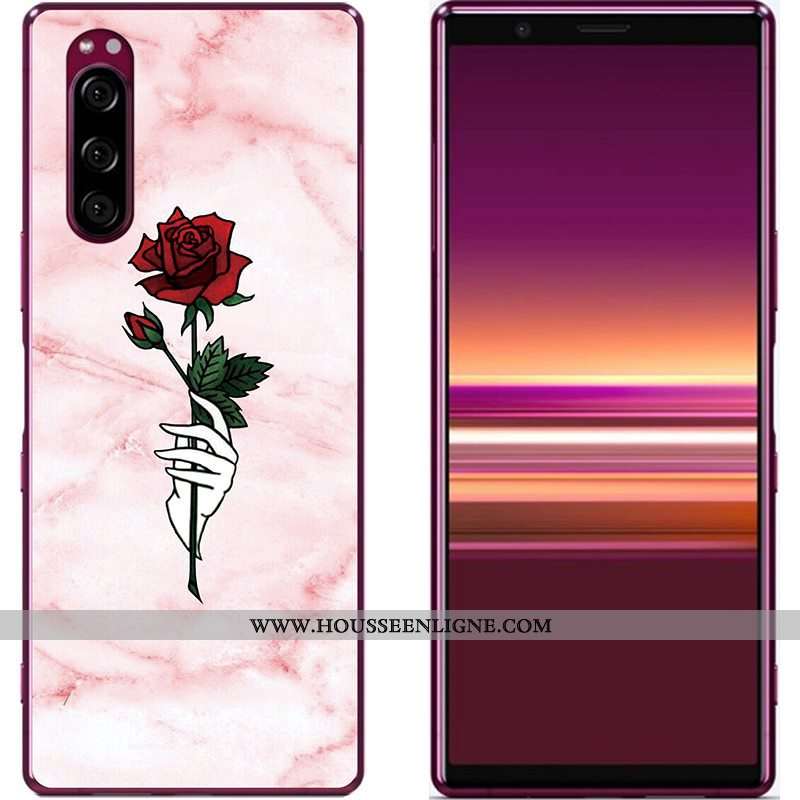Coque Sony Xperia 5 Créatif Dessin Animé Téléphone Portable Nouveau Peinture Tissu Bleu