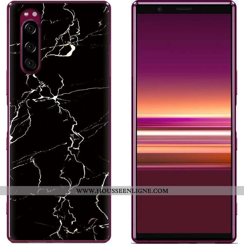 Coque Sony Xperia 5 Créatif Dessin Animé Téléphone Portable Nouveau Peinture Tissu Bleu