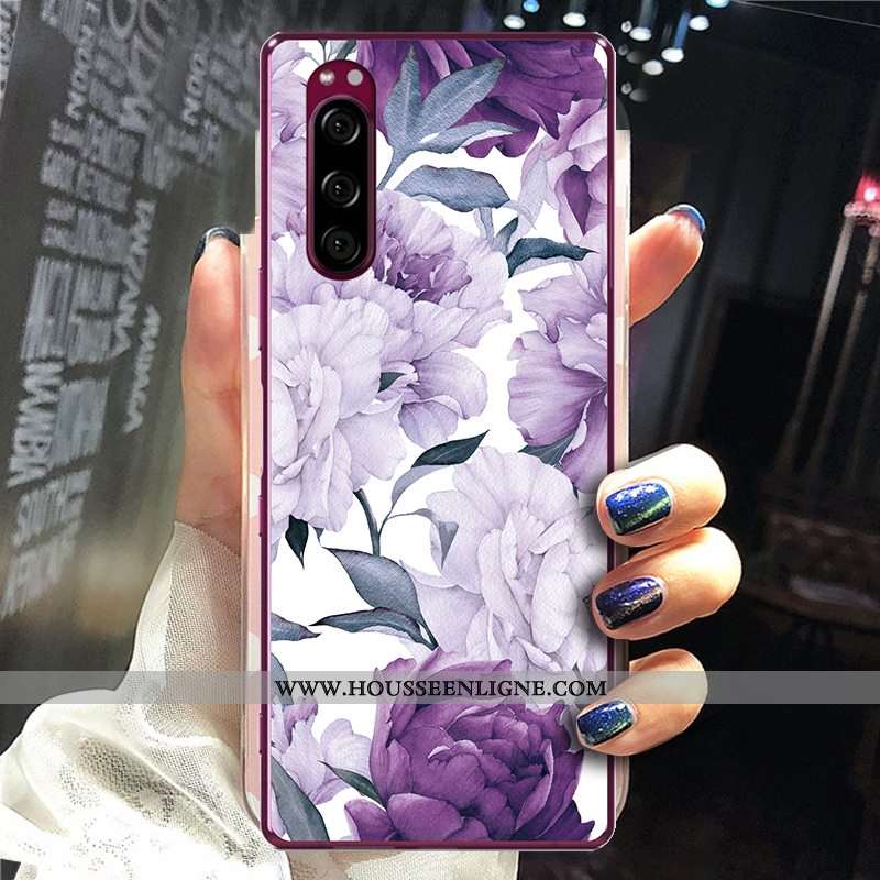 Coque Sony Xperia 5 Créatif Dessin Animé Téléphone Portable Nouveau Peinture Tissu Bleu