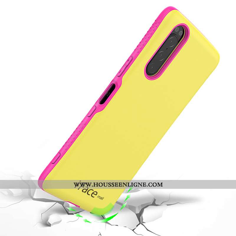 Coque Sony Xperia 5 Délavé En Daim Téléphone Portable Incassable Jaune Dragon Difficile