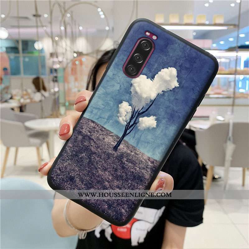 Coque Sony Xperia 5 Légère Protection Bleu Marin Tout Compris Étui Ultra Bleu Foncé
