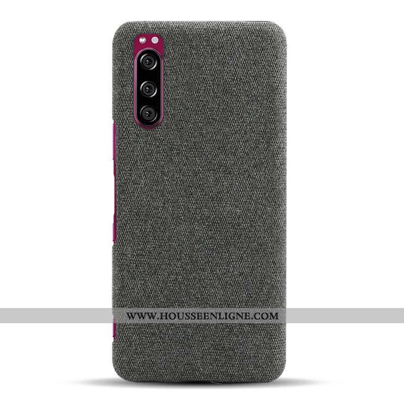 Coque Sony Xperia 5 Légère Protection Étui Téléphone Portable Noir Légères Tissu