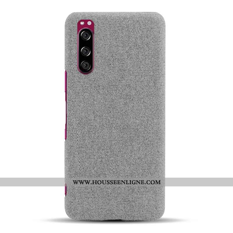 Coque Sony Xperia 5 Légère Protection Étui Téléphone Portable Noir Légères Tissu
