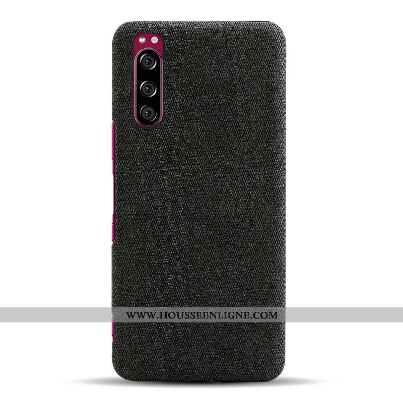 Coque Sony Xperia 5 Légère Protection Étui Téléphone Portable Noir Légères Tissu