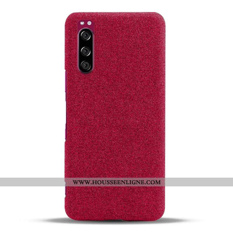 Coque Sony Xperia 5 Légère Protection Étui Téléphone Portable Noir Légères Tissu