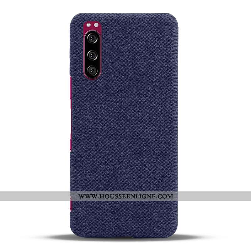 Coque Sony Xperia 5 Légère Protection Étui Téléphone Portable Noir Légères Tissu