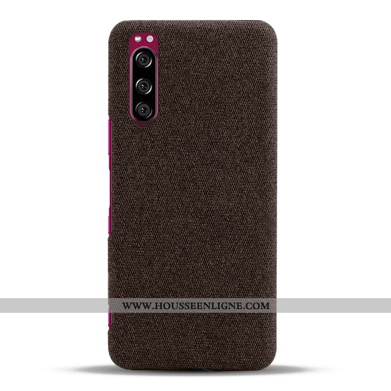 Coque Sony Xperia 5 Légère Protection Étui Téléphone Portable Noir Légères Tissu