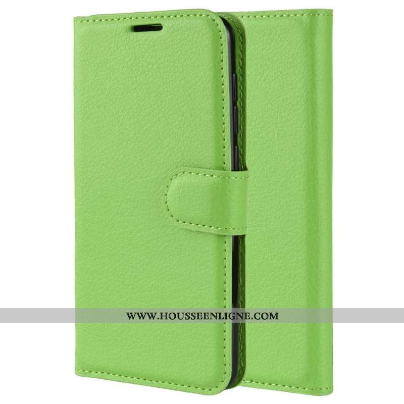 Coque Sony Xperia 5 Protection Cuir Vert Simple Étui Carte Verte