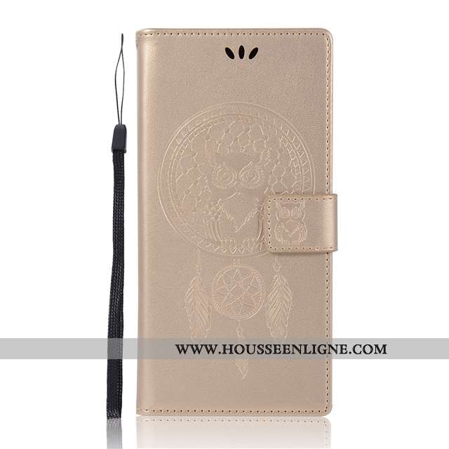 Coque Sony Xperia L1 Protection Portefeuille Or Téléphone Portable Étui Carte Doré