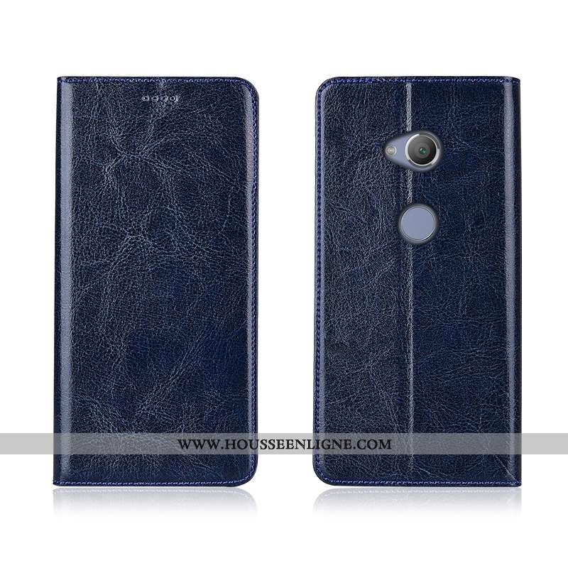 Coque Sony Xperia L2 Cuir Véritable Cuir Incassable Silicone Fluide Doux Étui Nouveau Marron