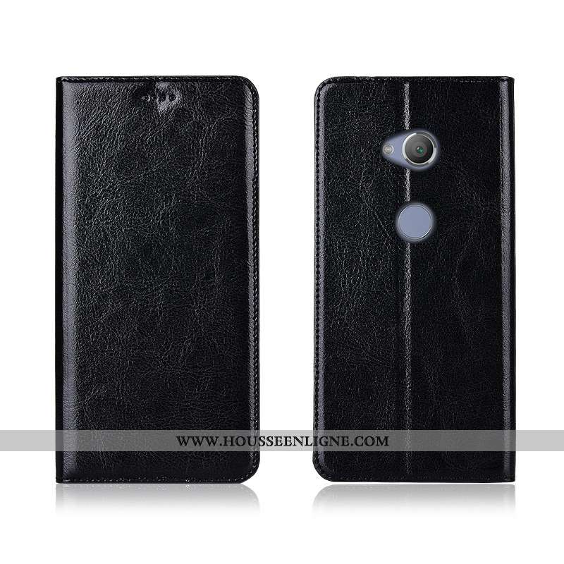 Coque Sony Xperia L2 Cuir Véritable Cuir Incassable Silicone Fluide Doux Étui Nouveau Marron