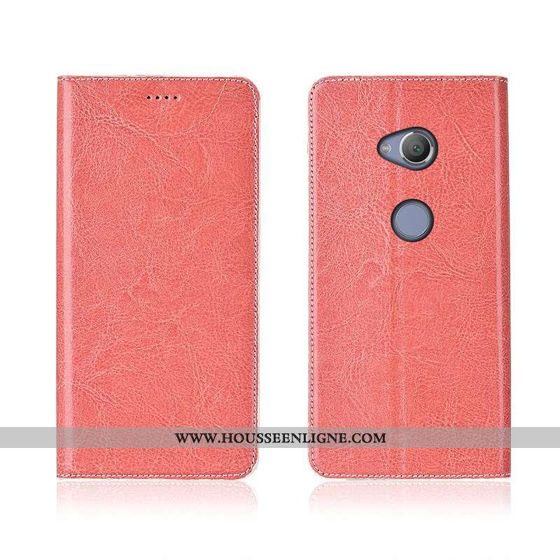 Coque Sony Xperia L2 Cuir Véritable Cuir Incassable Silicone Fluide Doux Étui Nouveau Marron