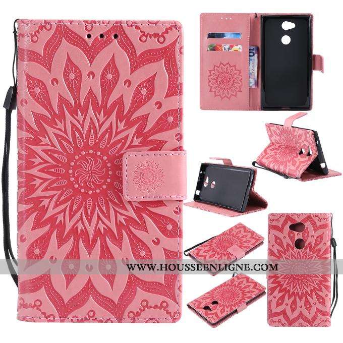 Coque Sony Xperia L2 Fluide Doux Protection Fleur Téléphone Portable Gris Étui En Relief
