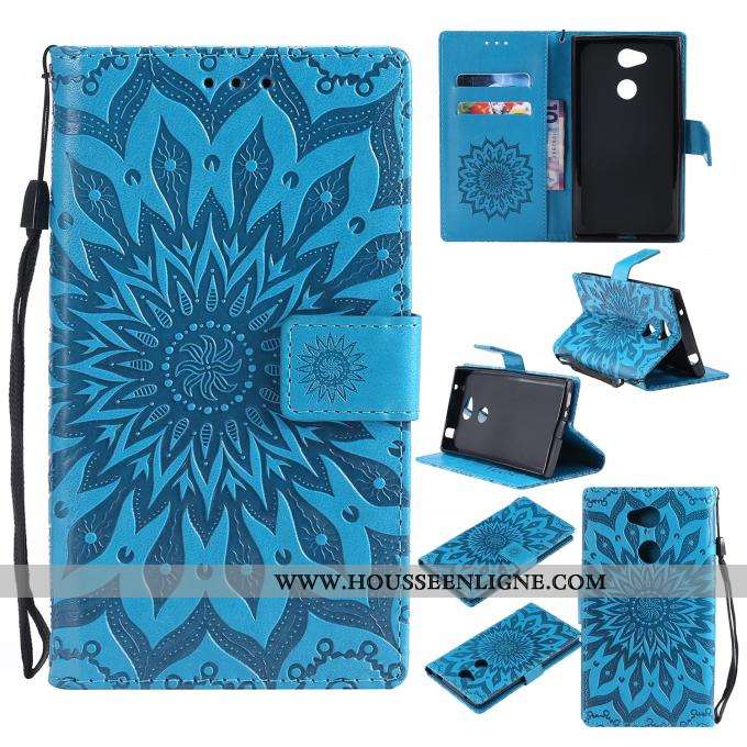 Coque Sony Xperia L2 Fluide Doux Protection Fleur Téléphone Portable Gris Étui En Relief