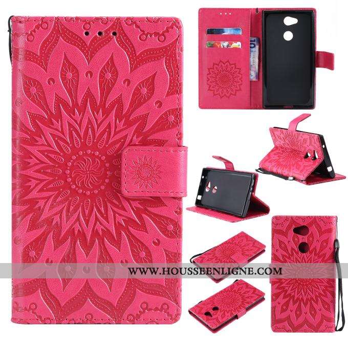 Coque Sony Xperia L2 Fluide Doux Protection Fleur Téléphone Portable Gris Étui En Relief