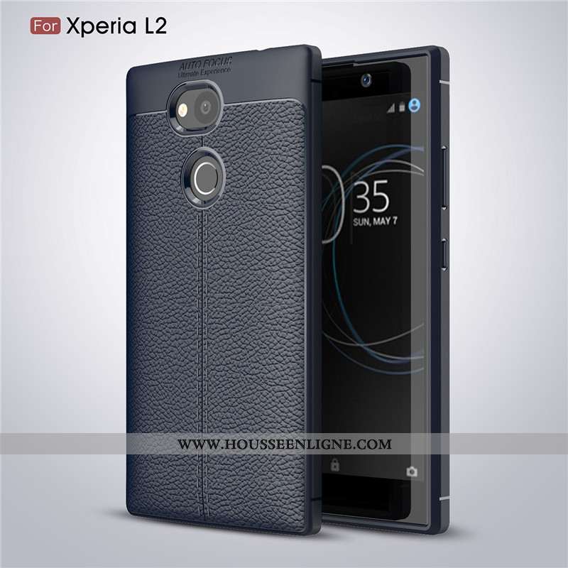 Coque Sony Xperia L2 Silicone Protection Étui Téléphone Portable Cuir Modèle Fleurie Rouge