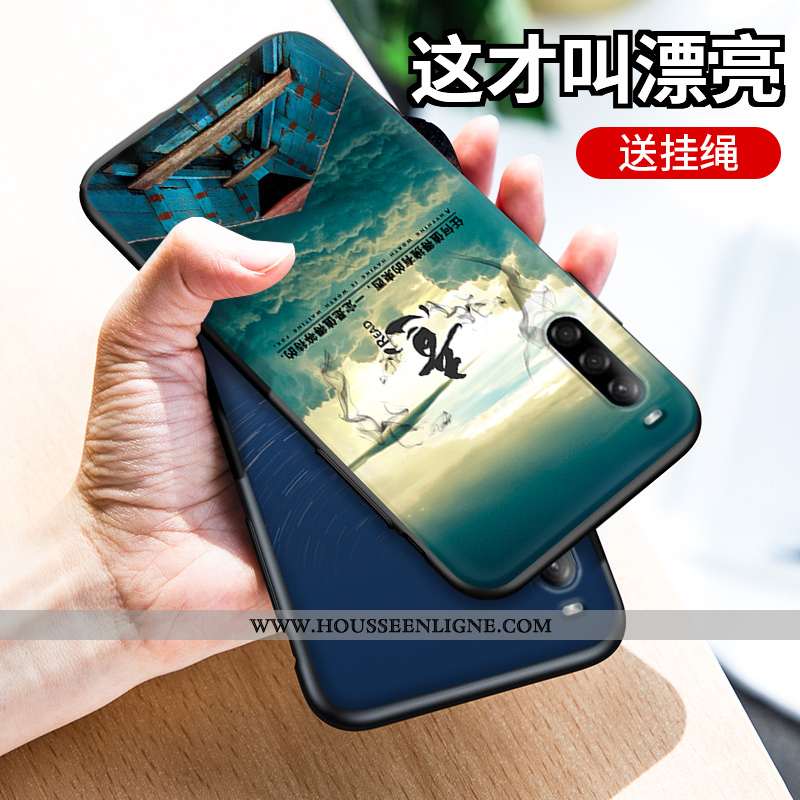 Coque Sony Xperia L4 Créatif Fluide Doux Tout Compris Incassable Silicone Personnalité Étui Bleu Fon