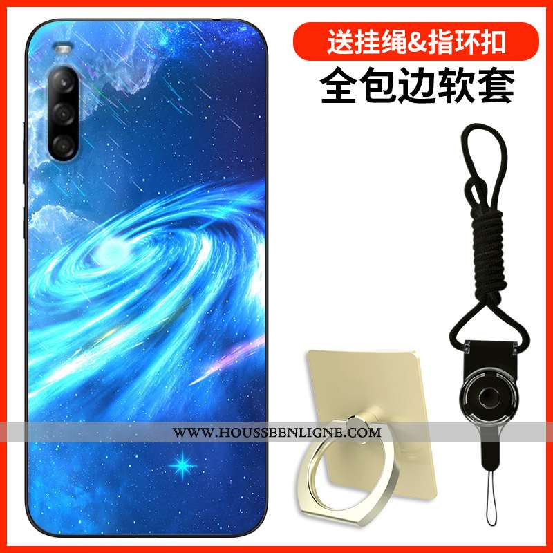Coque Sony Xperia L4 Protection Personnalité Fluide Doux Étui Bleu Marin Silicone Bleu Foncé