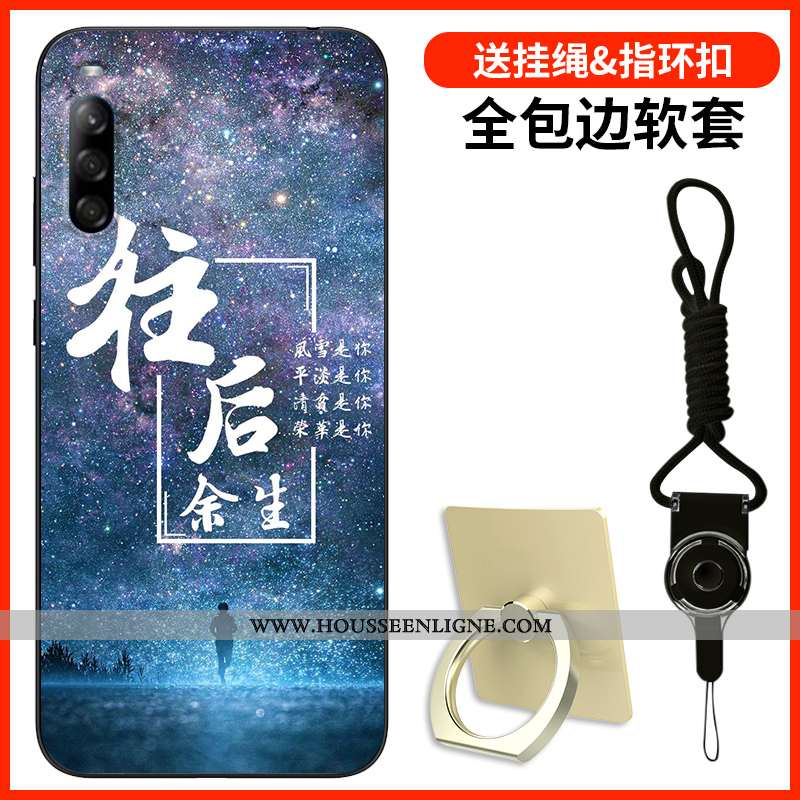 Coque Sony Xperia L4 Protection Personnalité Fluide Doux Étui Bleu Marin Silicone Bleu Foncé