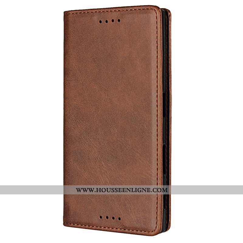 Coque Sony Xperia Xa1 Cuir Modèle Fleurie Bleu Protection Téléphone Portable Étui Bovins