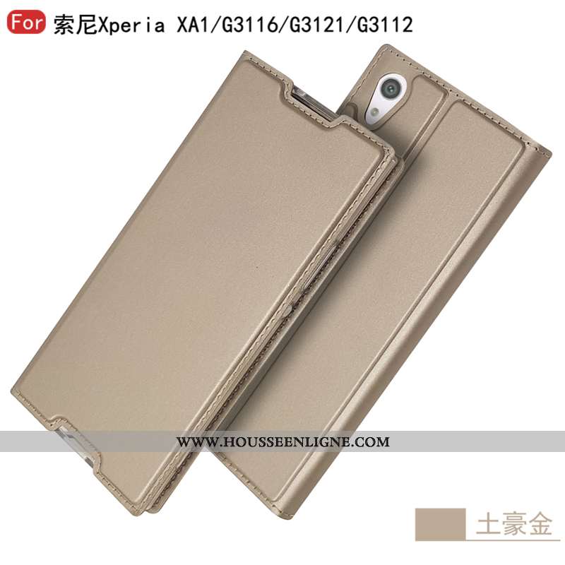 Coque Sony Xperia Xa1 Mode Protection Étui Business Or Téléphone Portable Doré