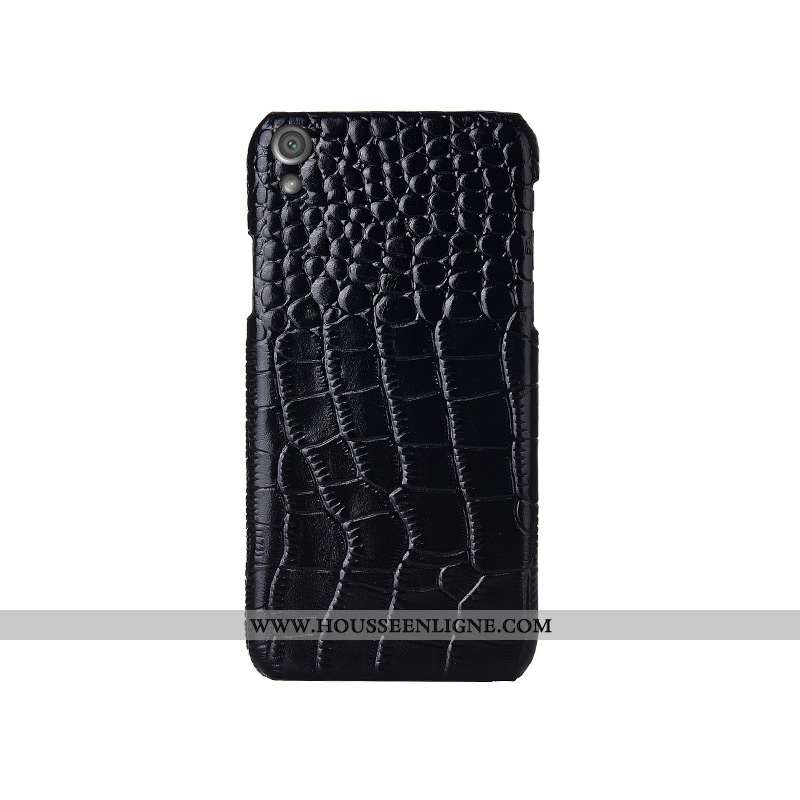 Coque Sony Xperia Xa1 Plus Cuir Modèle Fleurie Protection Téléphone Portable Mode Noir