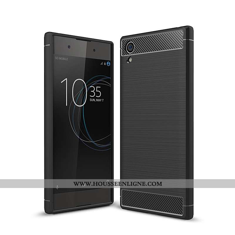Coque Sony Xperia Xa1 Plus Fluide Doux Mode Tout Compris Fibre Simple Téléphone Portable Noir