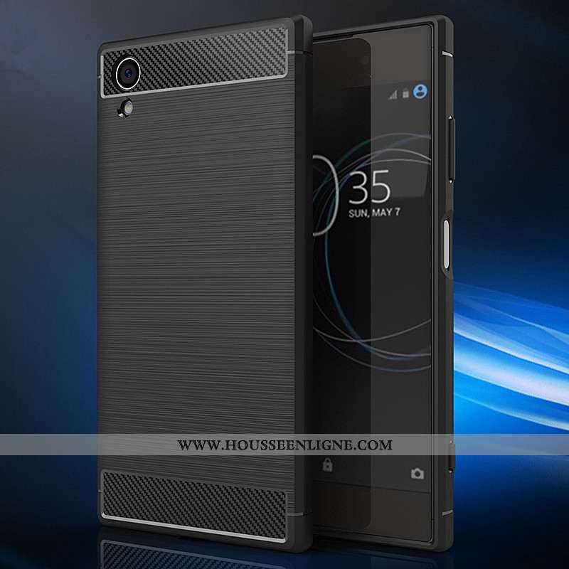 Coque Sony Xperia Xa1 Plus Fluide Doux Mode Tout Compris Fibre Simple Téléphone Portable Noir