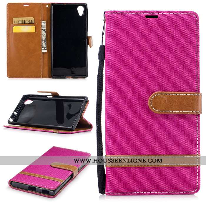 Coque Sony Xperia Xa1 Plus Silicone Protection Housse Bordure Cuir Téléphone Portable Bleu