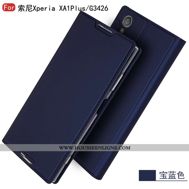 Coque Sony Xperia Xa1 Plus Tendance Cuir Tout Compris Étui Mode Personnalité Téléphone Portable Doré